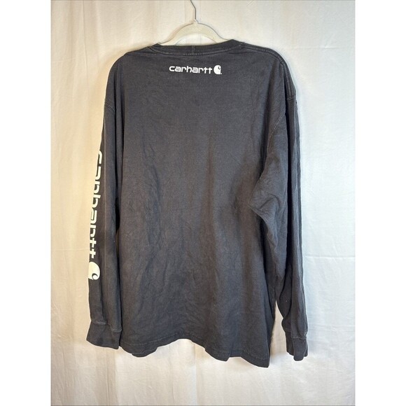 Men’s Carhartt Black Long Sleeve T Shirt Size Large Original Fit Preowned - Picture 8 of 10